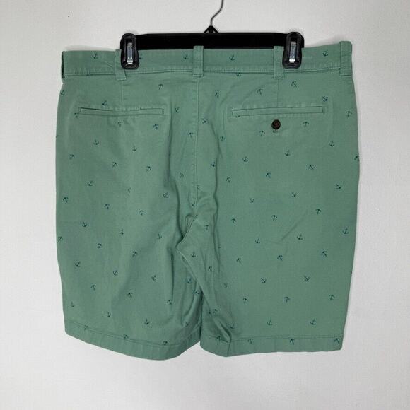 J Crew Men’s Anchor Print Shorts Size 35 Green Chino Classic Nautical Style 9” - Picture 4 of 4